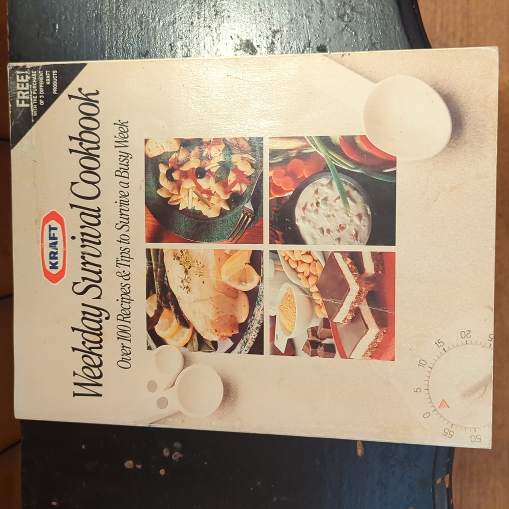 Vintage Kraft Weekday Survival Cookbook Soft Cover 1991